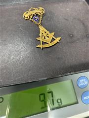 10k Gold Freemason Masonic Past Master Jewel Pin Badge 9.7g 10K